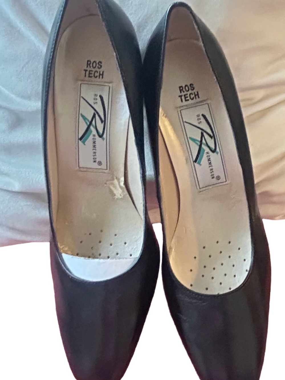 Ros Hommerson Black Square-Toe Flats, Sz 8W
